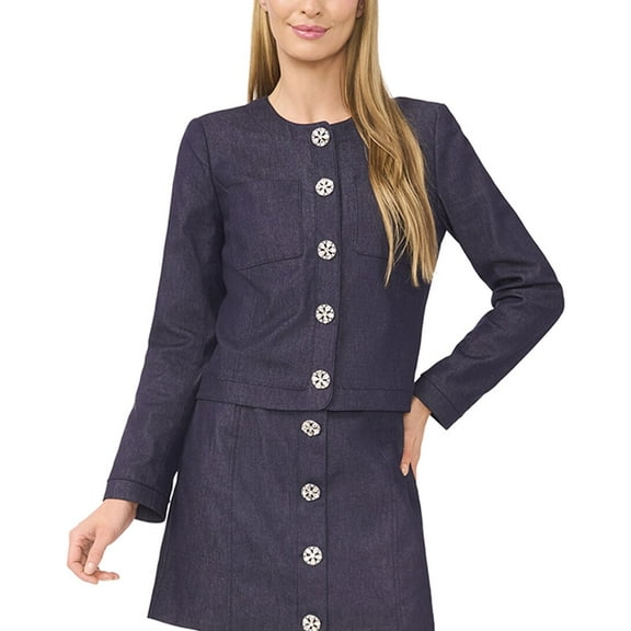 CeCe womens  Regular Fit Jacket, 16, Blue