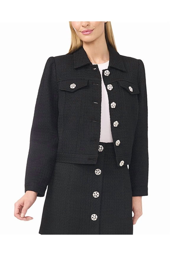 womens Regular Fit Jacket, 8, Black