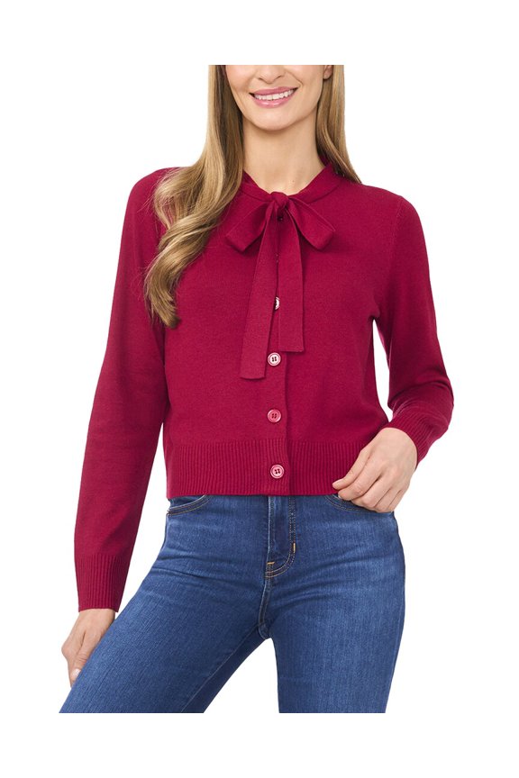 womens  Regular Fit Wool-Blend Cardigan, XL, Red