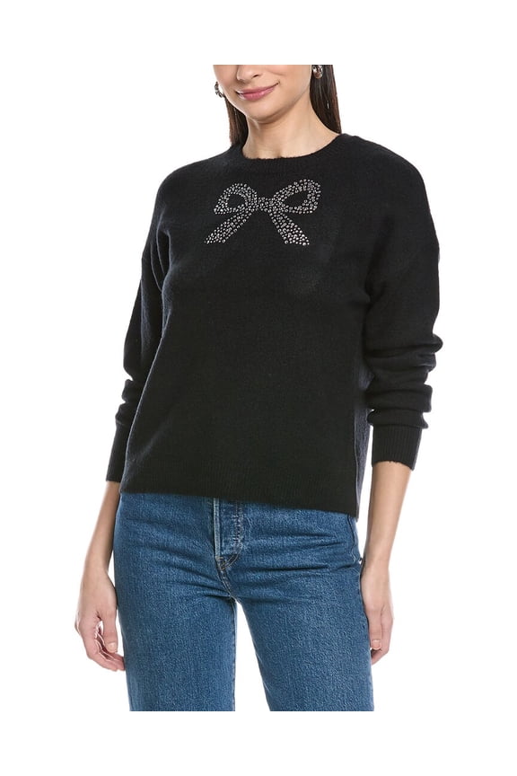 womens  Rhinestone Sweater, m, Black