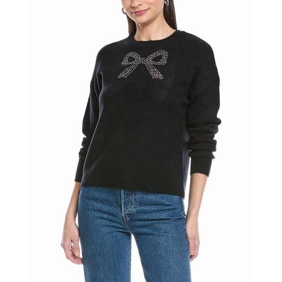 CeCe womens Rhinestone Sweater, m, Black