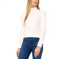 thumbnail image 1 of CeCe womens  Rib Knit Puff Sleeve Turtleneck Top, m, White, 1 of 3
