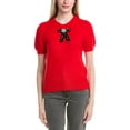 thumbnail image 1 of CeCe womens  Ribbon Trim Sweater, s, Red, 1 of 3
