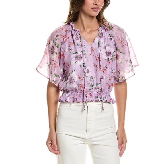 CeCe womens  Ruffle Raglan Top, s, Purple