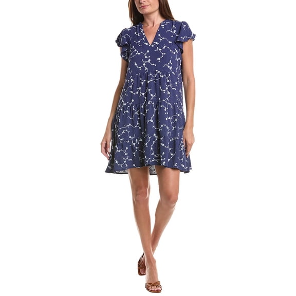 CeCe womens Ruffle Tiered Dress, s, Navy