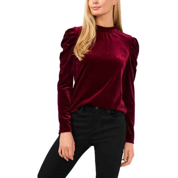 CeCe womens  Shirred Cap Top, l, Red