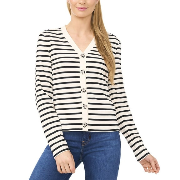 CeCe womens  Slim Fit Cardigan, XL, Black