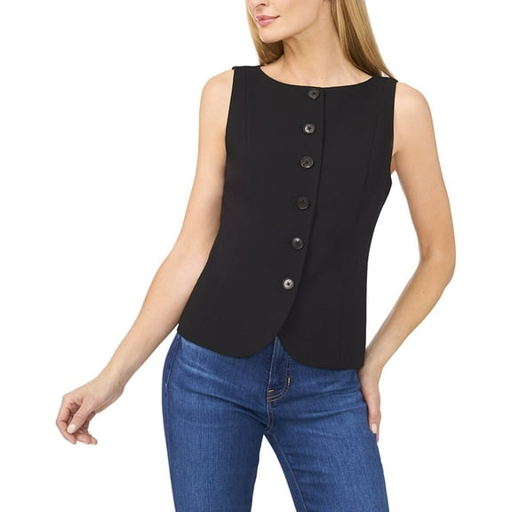 CeCe womens Slim Fit Waistcoat, l, Black