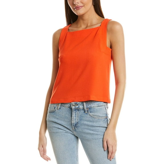 CeCe womens  Square Neck Crop Tank, XL, Orange