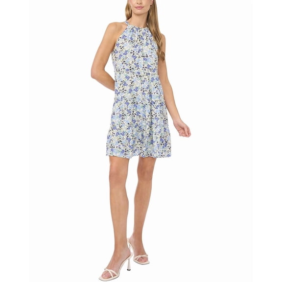 CeCe womens Tiered Halter Dress, l, White