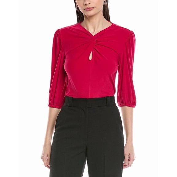 CeCe womens  Twist Keyhole 3/4-Sleeve Knit Top, m, Red