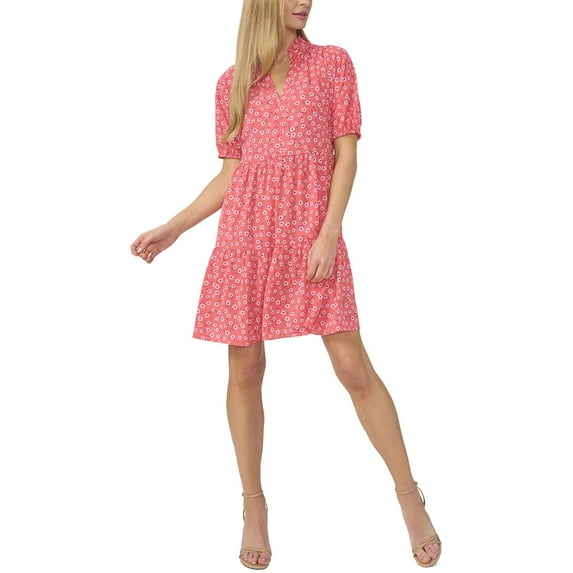 CeCe womens V Neck Baby Doll Tiered Dress, s