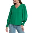 thumbnail image 1 of CeCe womens  V-Neck Blouse, l, Green, 1 of 3