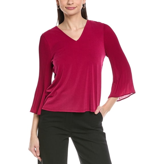 CeCe womens  V-Neck Knit Top, XL, Purple