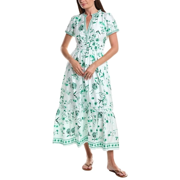 CeCe womens V Neck Maxi Dress, m, Green