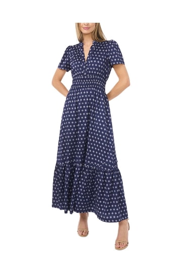 knee length dresses for ladies Cece 100% Cotton Bow Detail Woven Maxi Dress in Off-White Small main image 0