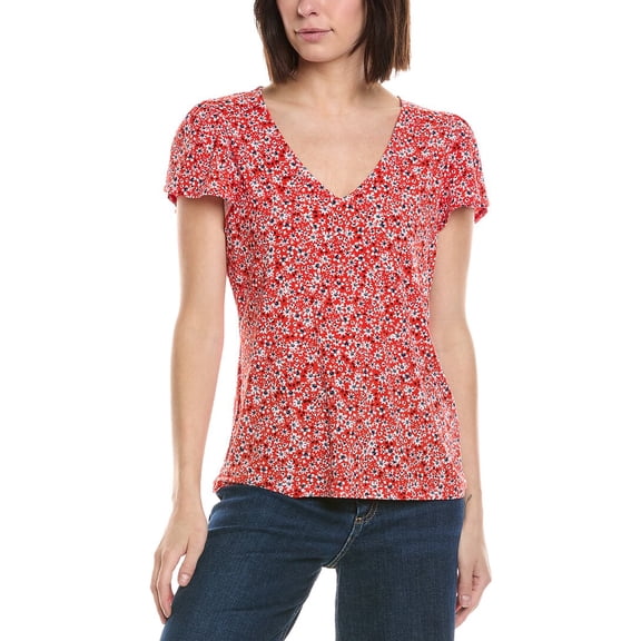 CeCe womens V-Neck Tulip Sleeve Knit Top, XL, Red