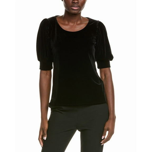 CeCe womens  Velvet Top, m, Black