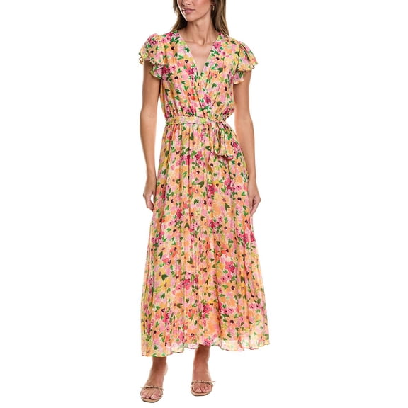 CeCe womens Wrap Front Maxi Dress, m, Red