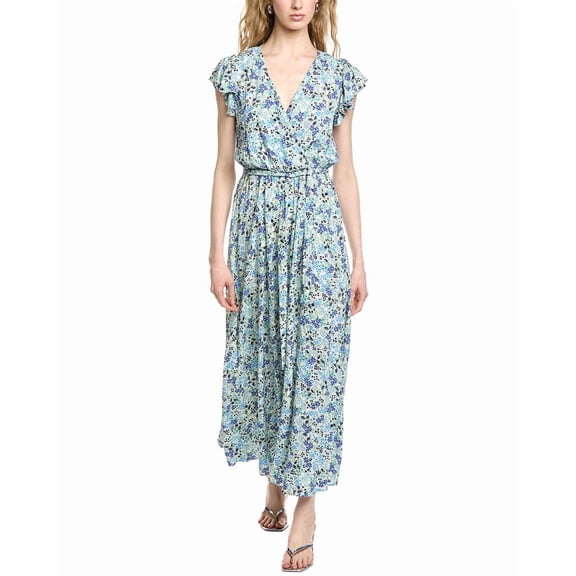 CeCe womens  Wrap Front Maxi Dress, s, White