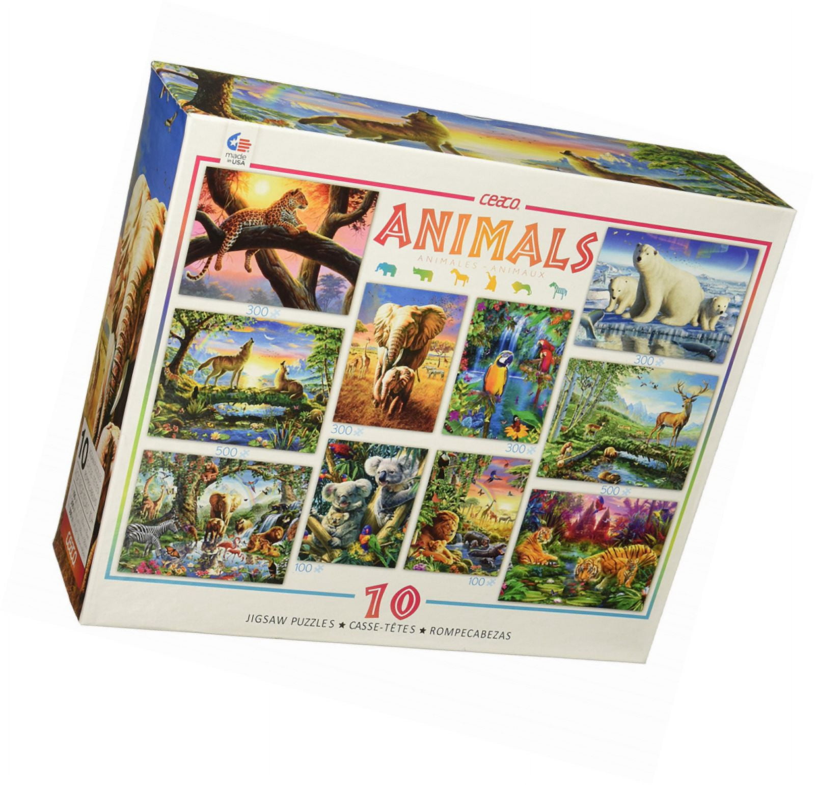 Ceaco 10-in-1 Multi Pack Animals Puzzle (100 Piece)