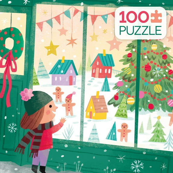 Ceaco 100-Piece Kids Holiday Window Shopping Interlocking Jigsaw Puzzle