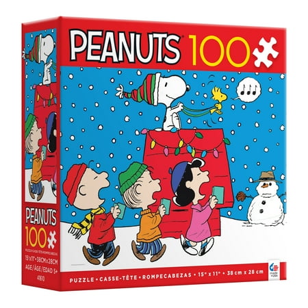 Ceaco 100-Piece Kids Peanuts Christmas Snoopy and the Singers Interlocking Jigsaw Puzzle