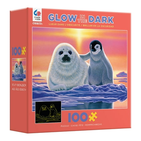 Ceaco 100-Piece Kids Schimmel Glow Friends Around the World Interlocking Jigsaw Puzzle