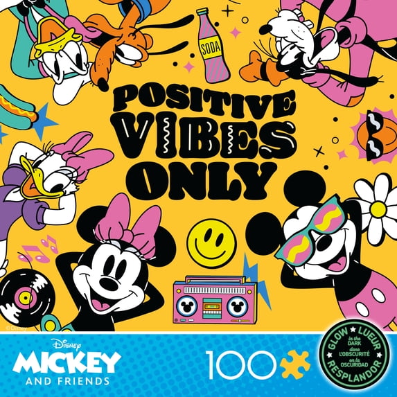 Ceaco 100 Piece Positive Vibes Only Glow Interlocking Jigsaw Puzzle