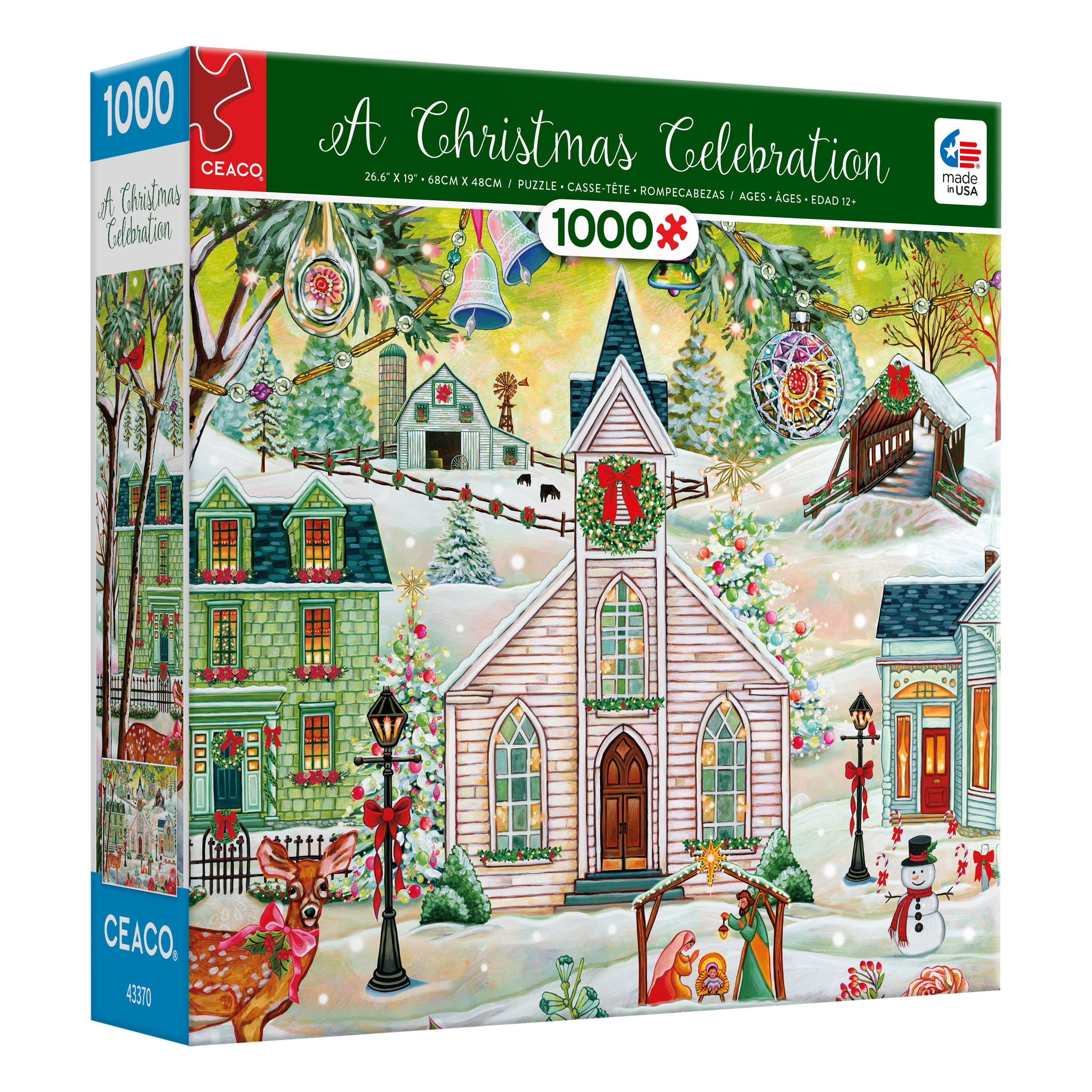 Ceaco 1000-Piece Classic Christmas A Christmas Celebration Interlocking Jigsaw Puzzle