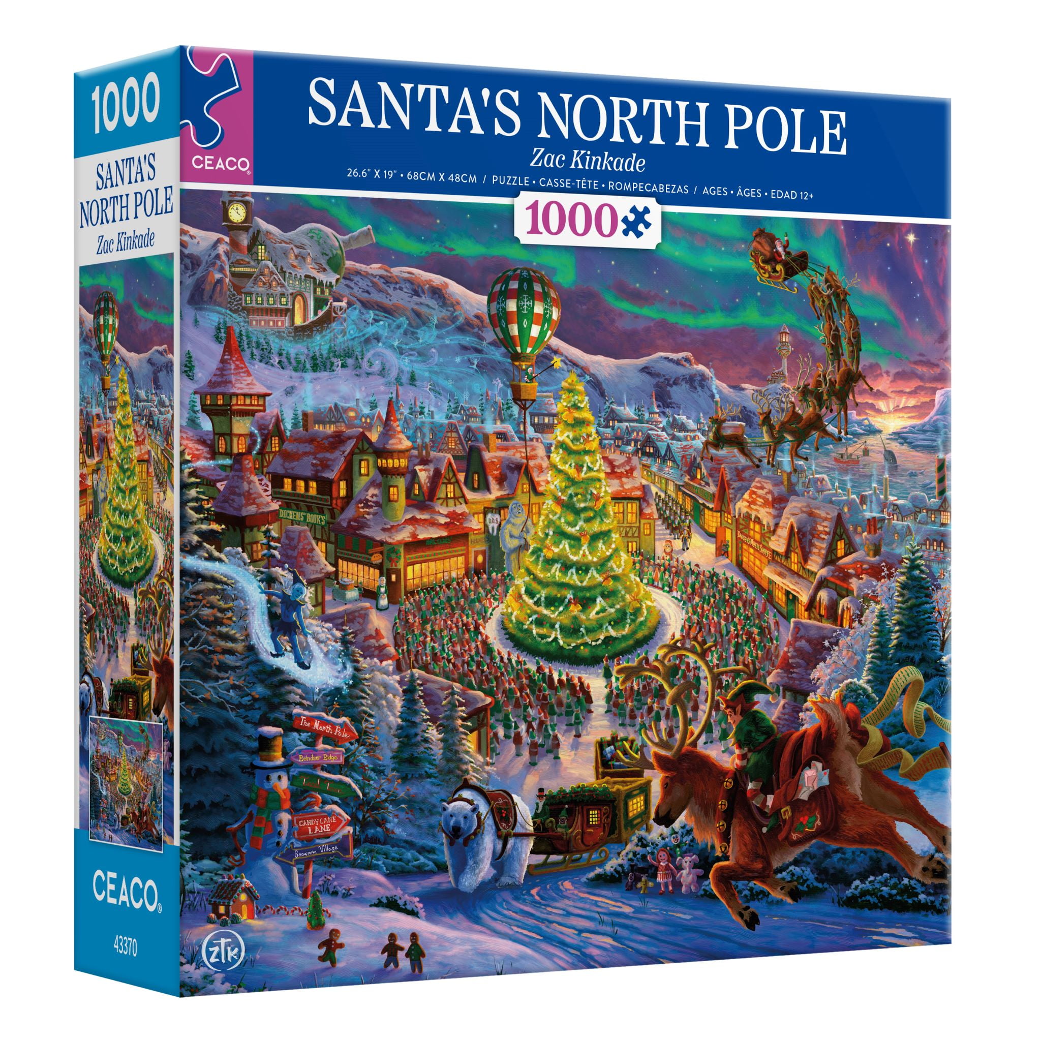 Ceaco 1000-Piece Classic Christmas Zac Kinkade Santa's North Pole