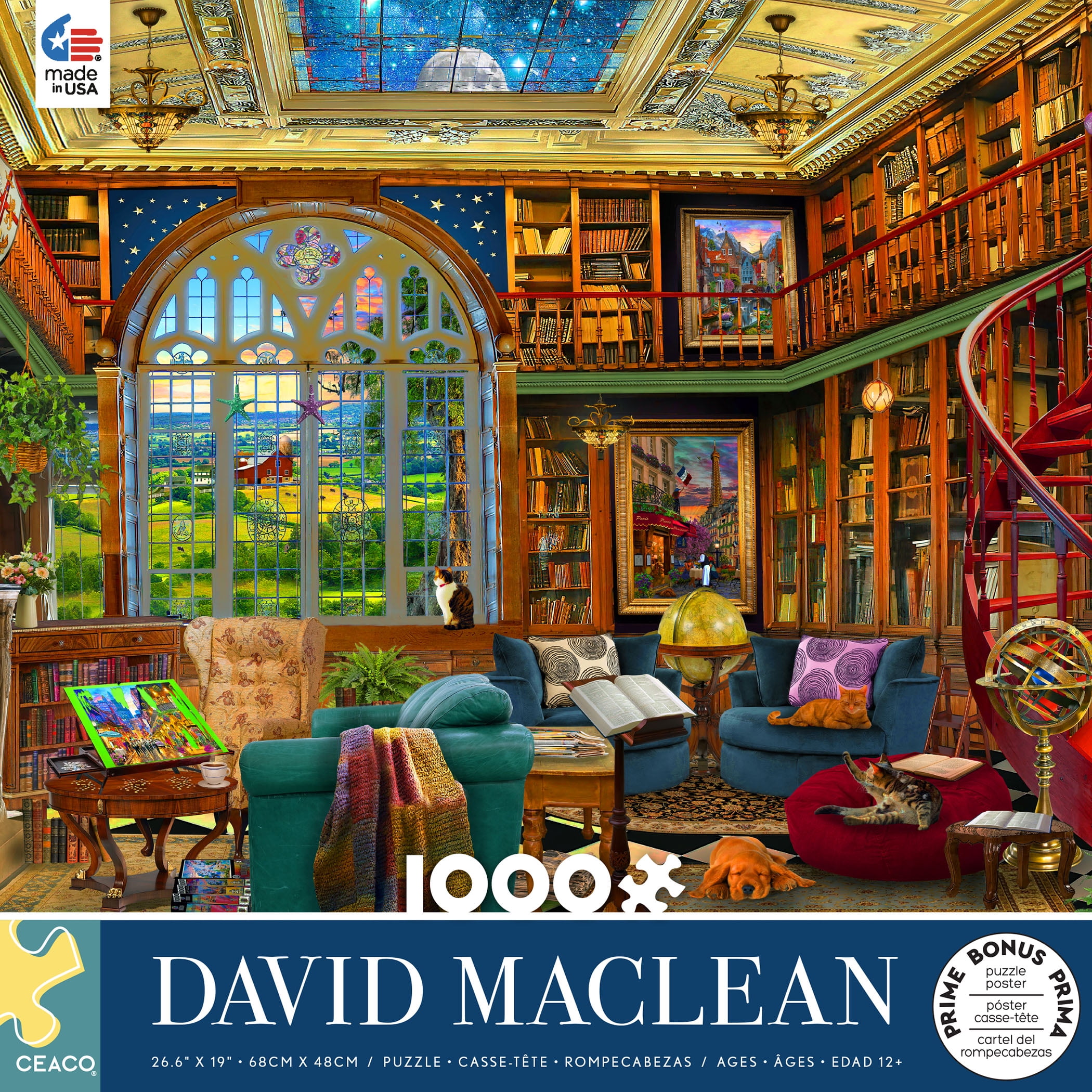 Ceaco 1000 Piece Country Library Interlocking Jigsaw Puzzle