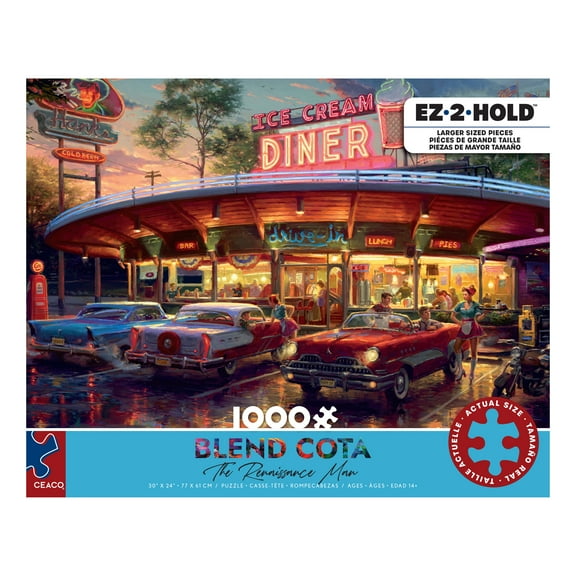 Ceaco 1000 Piece Meet You at the Diner (Blend Cota) Interlocking Jigsaw Puzzle
