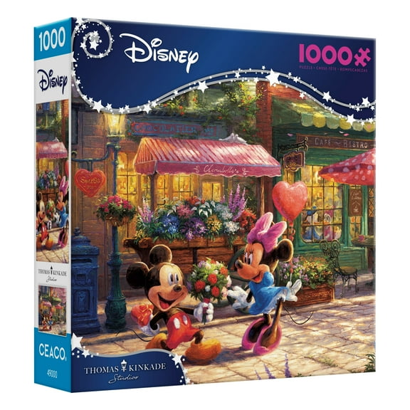 Ceaco 1000 Piece Mickey and Minnie Sweetheart Cafe Interlocking Jigsaw Puzzle