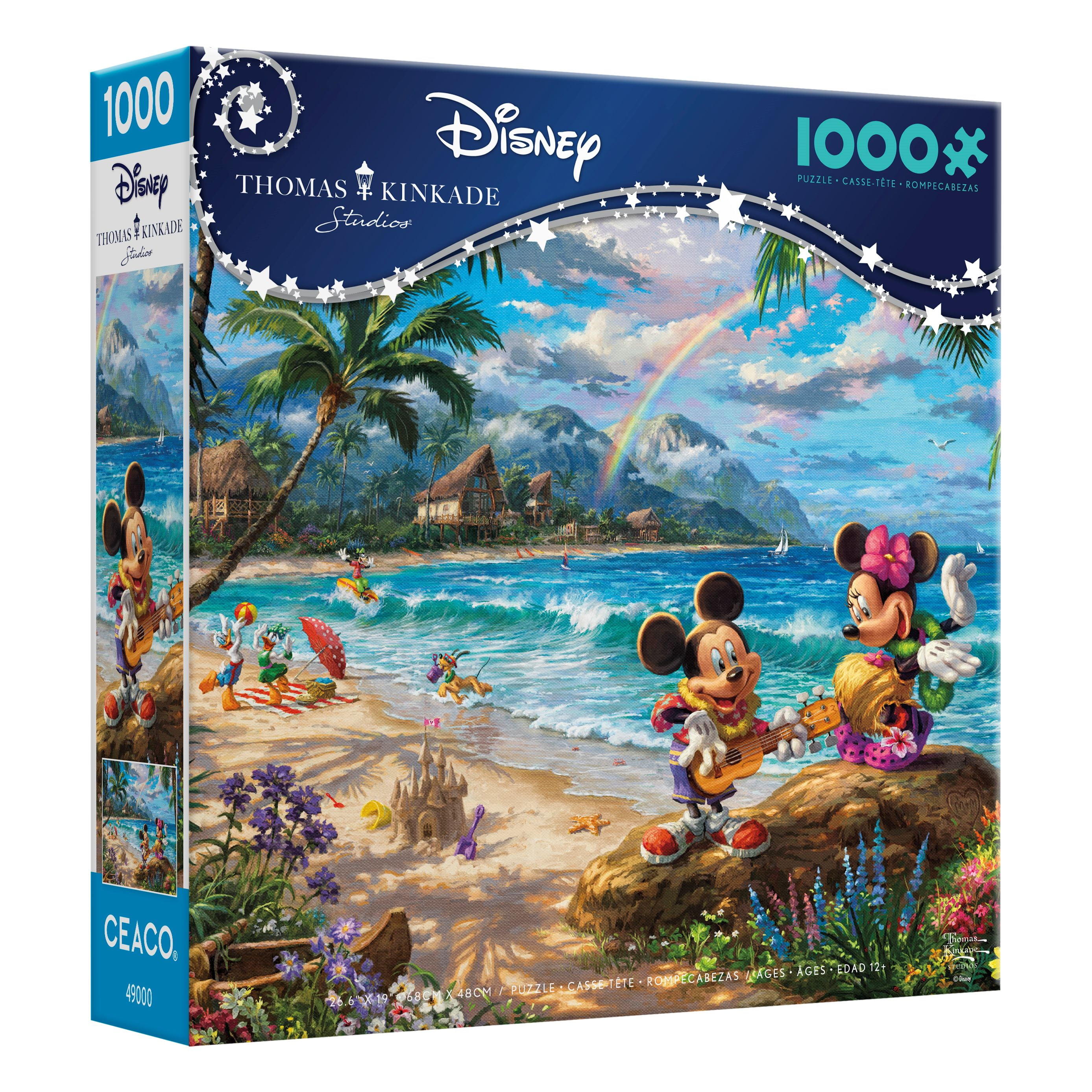 Ceaco 1000 Piece Mickey and Minnie in Hawaii Interlocking Jigsaw