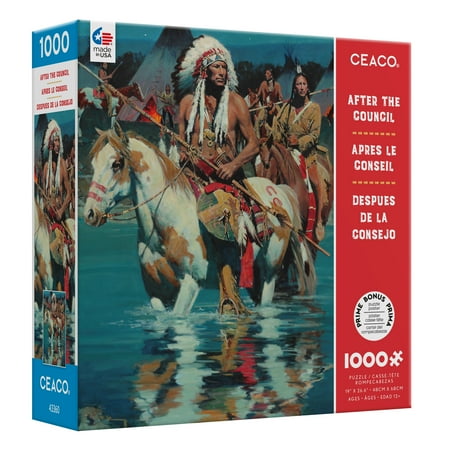 Ceaco 1000-Piece Native American After the Council Interlocking Jigsaw Puzzle