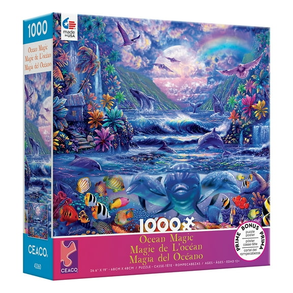 Ceaco 1000-Piece Ocean Magic Moonlight Oasis Interlocking Jigsaw Puzzle