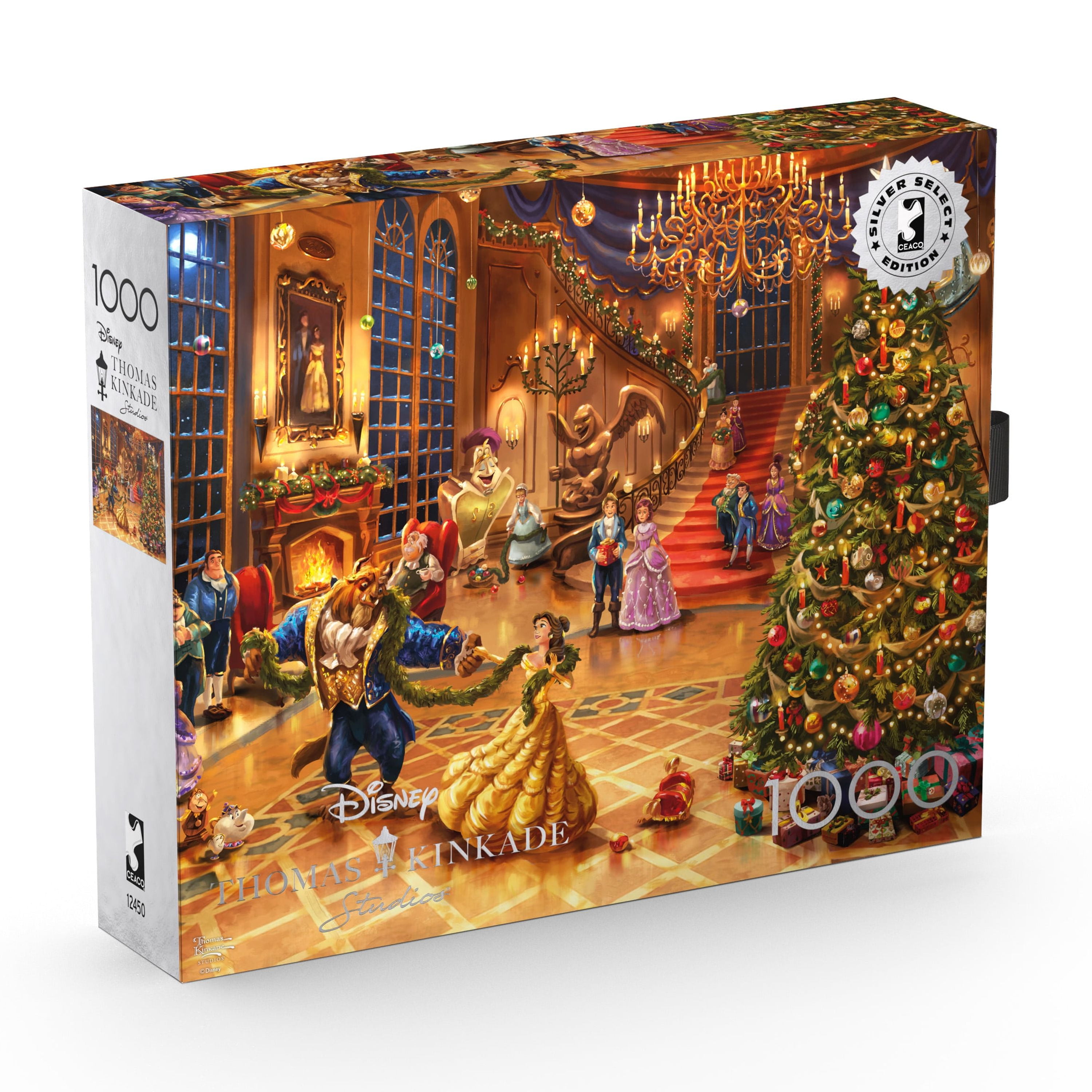 Ceaco 1000Piece Silver Select Beauty and the Beast Chrimas Celebration Interlocking Jigsaw