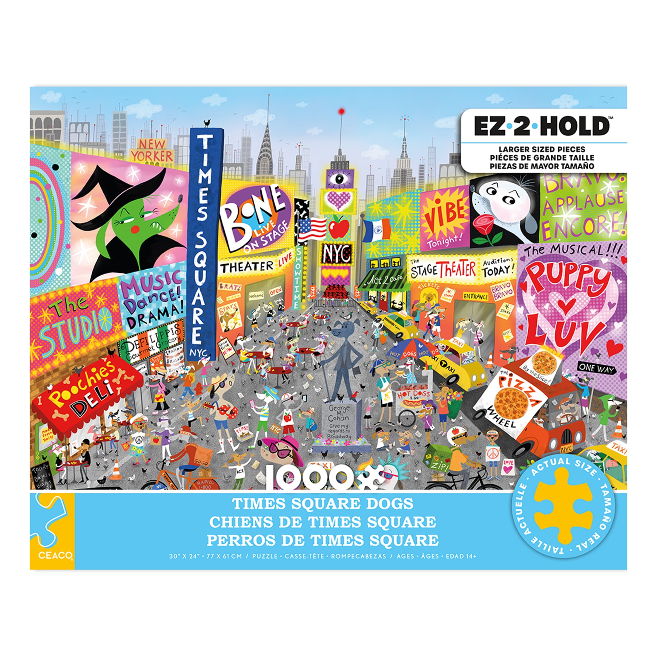 Ceaco 1000 Piece Time Square Dogs (Amanda Haley) Interlocking