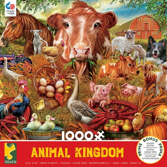Ceaco 1000pc Farm Animal Kingdom Puzzle