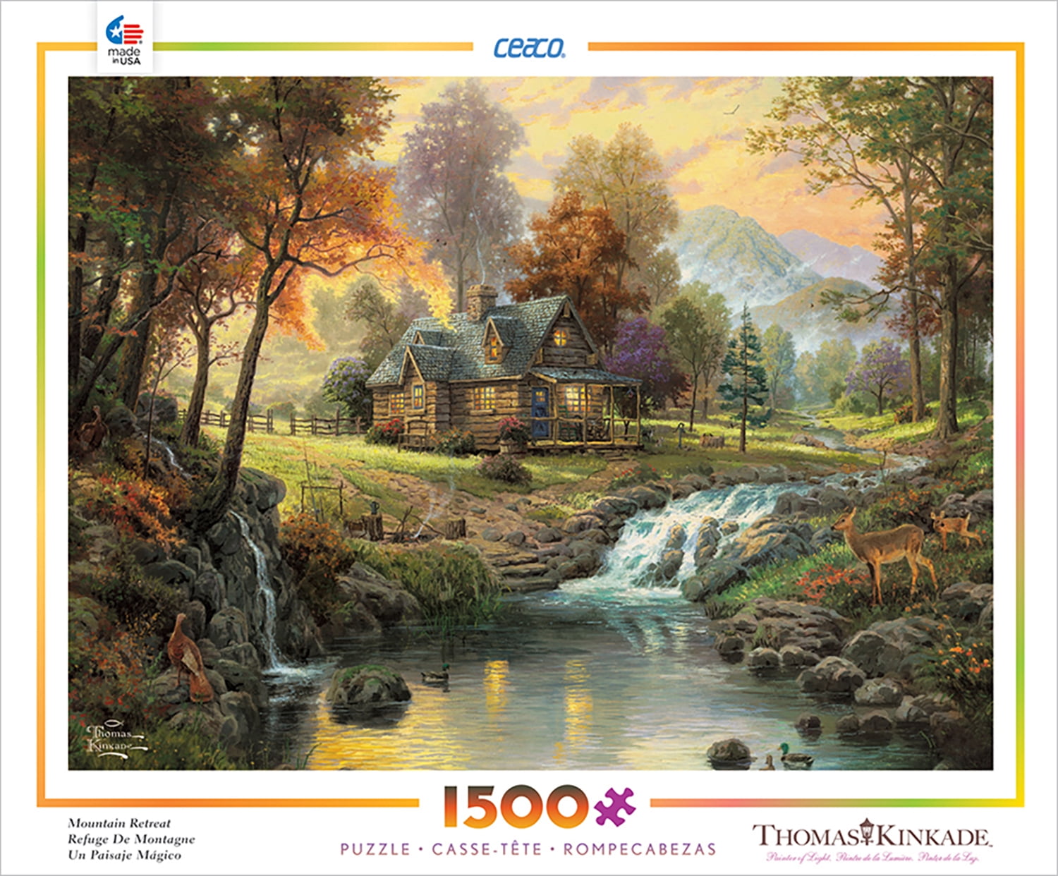 Ceaco - 1500PC Assortment - Thomas Kinkade - Mountain Retreat - 1500 Piece Jigsaw Puzzle