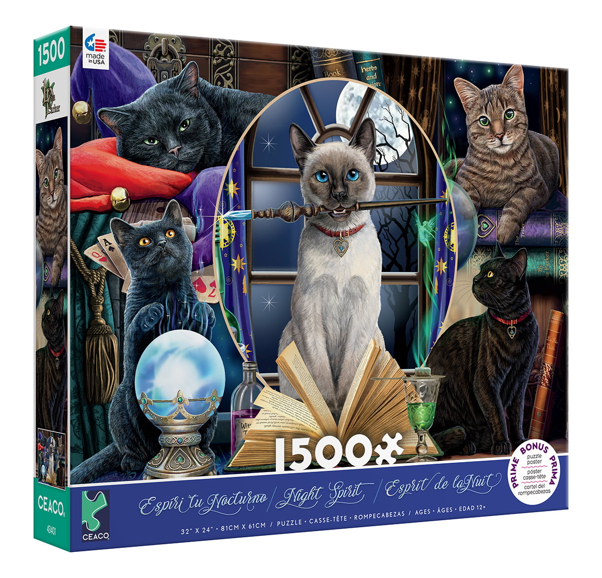 Ceaco - Night Spirit - Mad About Cats - 500 Piece Jigsaw Puzzle