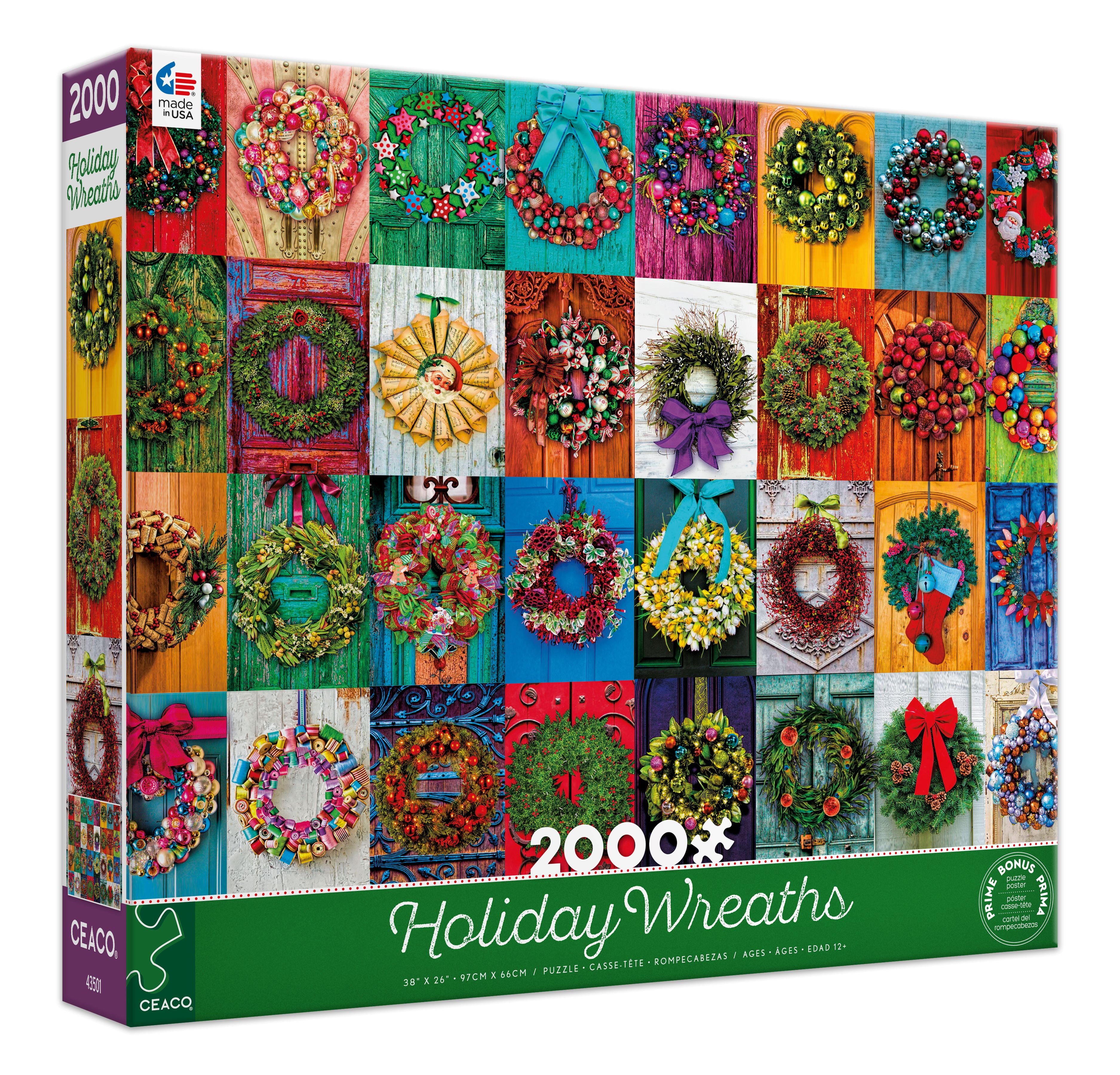 Ceaco 2000-Piece Holiday Wreaths Interlocking Jigsaw Puzzle