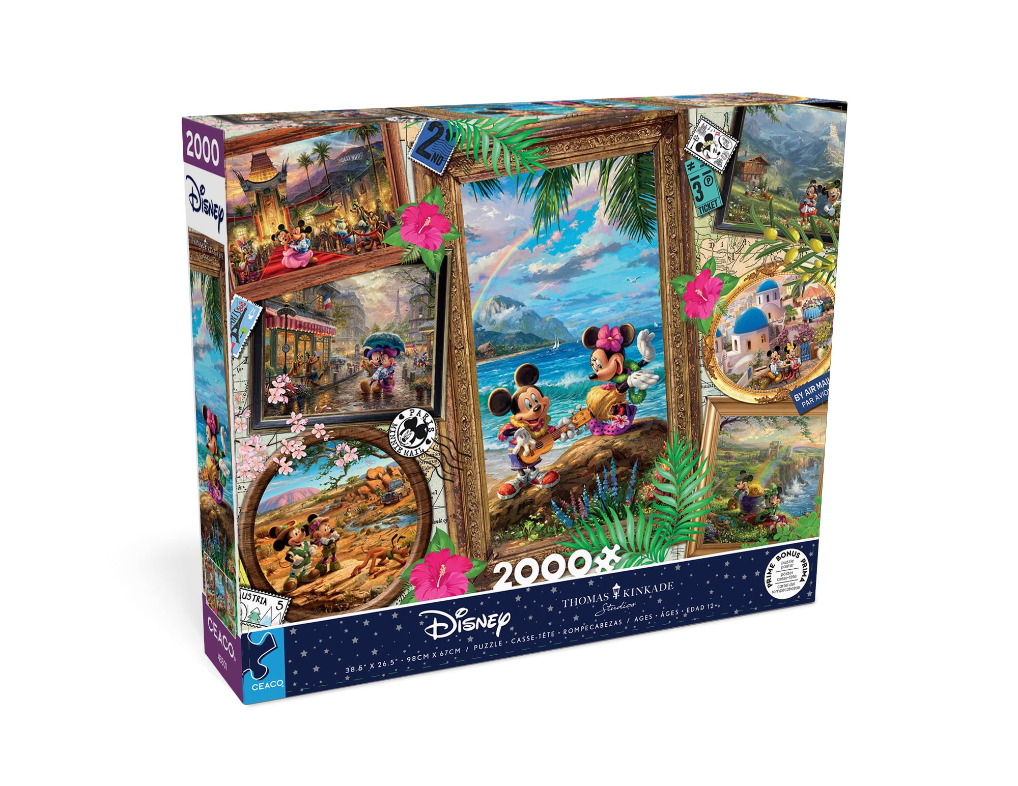 Ceaco Disney Thomas Kinkade 2000 Piece Travel Collage Jigsaw
