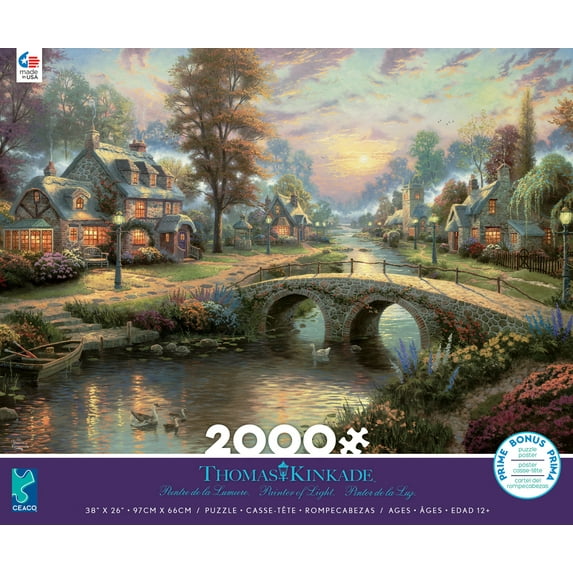 Ceaco - 2000PC Assortment - Thomas Kinkade - Sunset On Lamplight Lane - 2000 Piece Jigsaw Puzzle