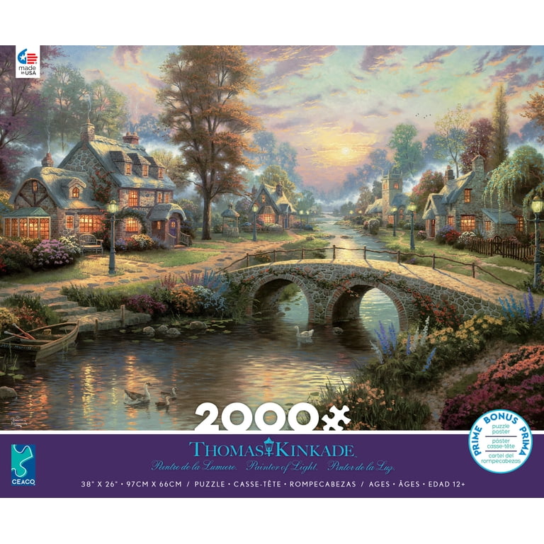 Ceaco 2000 Piece Jigsaw Puzzle Thomas Kinkade Sunset on Lamplight