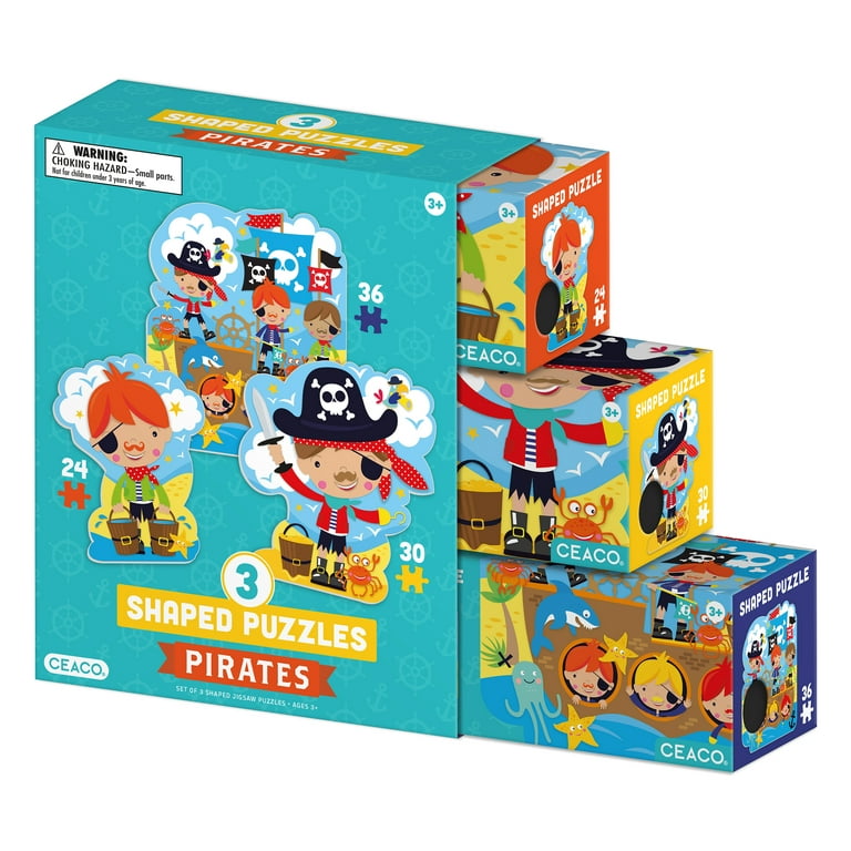 【CPC-L30】kazu123211 Ceaco 24+30+36-Piece 3 in 1 Kids Shaped Pirates Multi-Pack