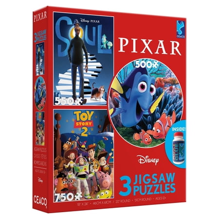 Ceaco 3 In 1 - Disney Pixar 2 - Jigsaw Puzzle Including 500 Piece, 700 Piece and 750 Piece Count