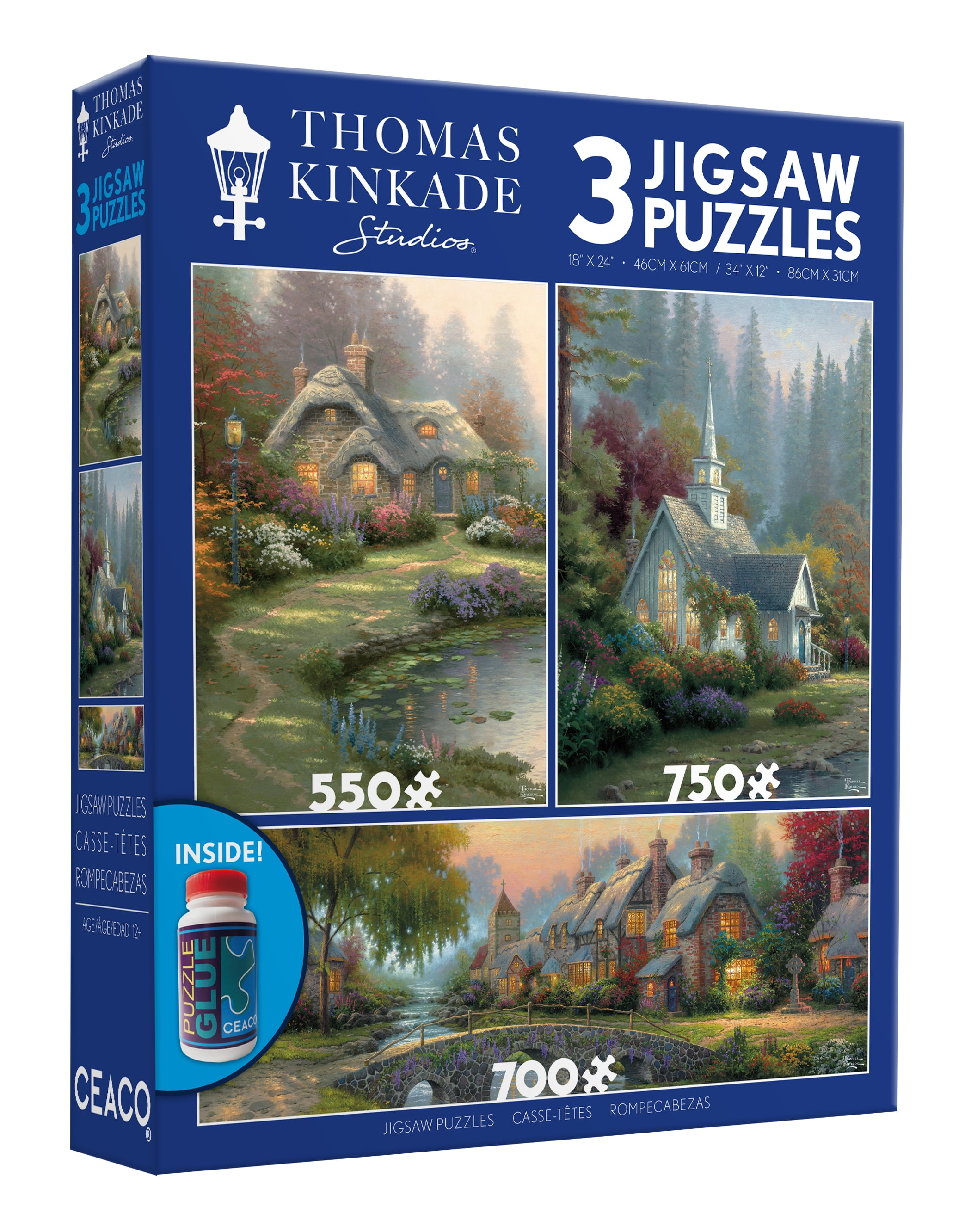 Thomas Kinkade Sommer In Cobblestone Village Jigsaw Puzzle - 2000 Pieces, Premium Quality