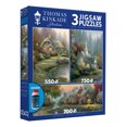thumbnail image 1 of Ceaco 3 In 1 - Thomas Kinkade Puzzles - Cobblestone Bridge Bundle, 1 of 4